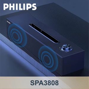 Original Philips Speaker Supports Bluetooth and Wired Connections Wooden Computer Loudspeaker Box HiFi Stereo Voice Box  SPA3808