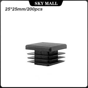 200pcs Square Tube End Cap Plastic Square Blanking End Caps Rectangular Tube Inserts 25 x 25mm