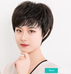 Mũ tóc giả ngắn xoăn TSE Real dành cho phụ nữ trung niên bộ tóc che đầu đầy đủ RW57 thoáng khí