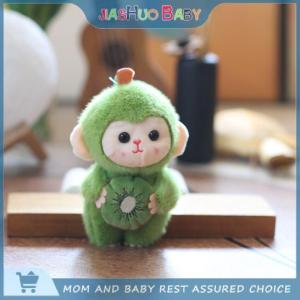 JiaShuo Baby Toy Cartoon Cute Fruit Monkey Plush Toy Keychain Stuffed Animal Doll Keyring Lovely Backpack Pendant Car Key Holder Decoration Gift