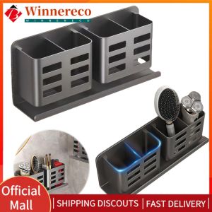 Sleek Silver Aluminum Toothbrush Holder Wall Mount with Anti-Slip Base for Bathroom Use