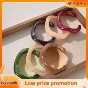 ✨QK shop✨ Fashion Unique Irregular Acrylic Cuff Bracelets For Women Simple Texture Multicolor Geometric Open Bangle Female Jewelry