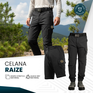 ANTARESTAR Official - Celana Gunung Raize Sambung Panjang Pendek Model Reseleting Pria Outdoor
