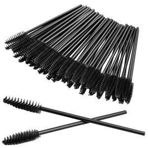 50-100X Black Disposable Eyelash Brush Mascara Wand Applicator Brush Defined Eyelash Comb