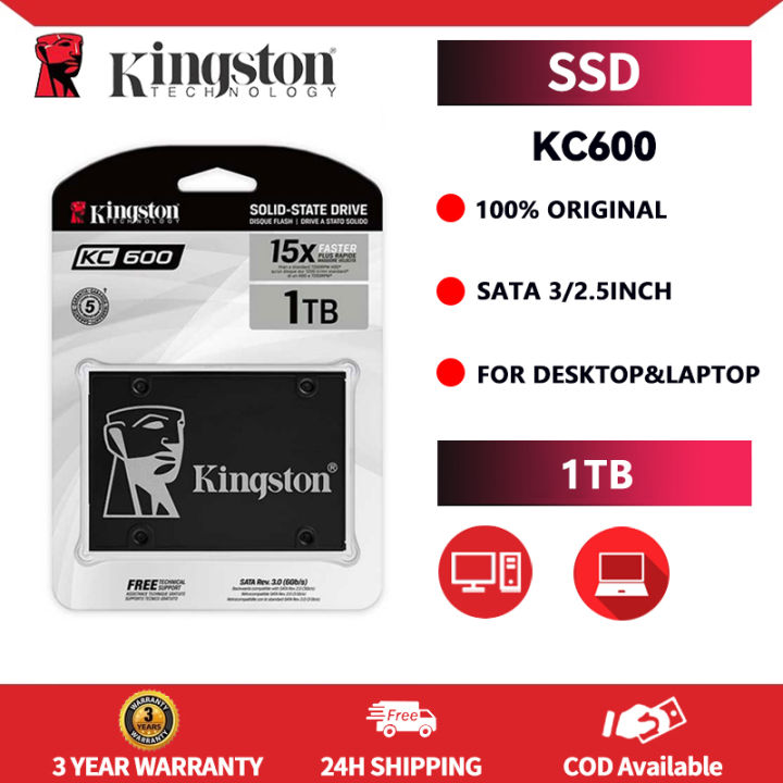 【24H Shipping】Kingston KC600 SSD 1TB SATA3 Internal