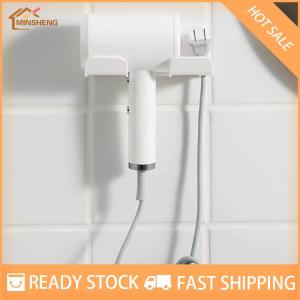 MIH ✨ COD ✨ ที่วางไดร์เป่าผมติดผนังในห้องน้ำชั้นวางของพลาสติกมีกาวในตัวสำหรับใช้ในครัวเรือน