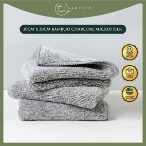 TALENTIN 30CM X 30CM Bamboo Charcoal Microfiber Towel Kitchen Towel Thickened Water Absorbent Dish Cloth No Shedding Hand Towel Car Towel Tuala Dapur