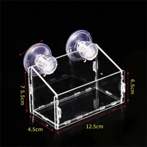 VIVIDI Trong suốt Chậu trồng cây thủy sinh Giá đỡ hút chân không Acrylic Giá đỡ cây thủy sinh cho bể cá Cấu trúc rãnh Cốc cho cá ăn Trang trí cảnh quan bể cá