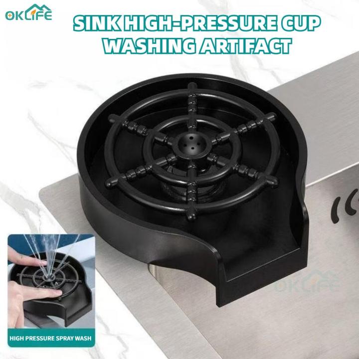 [OKLIFE. SG]Faucet Rinser Bar Glass Rinser Kitchen Sink Automatic Cup ...