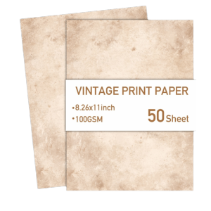 GORGE 50Pcs Chất liệu giấy Giấy viết thư Kích thước A4 Hai Giấy viết A4 Cổ điển Cổ điển Tờ giấy viết Nhật ký thủ công