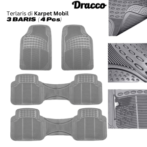 Karpet Mobil Universal Karet 3 baris Depan Tengah Belakang (4Pcs) Tebal Premium DRACCO