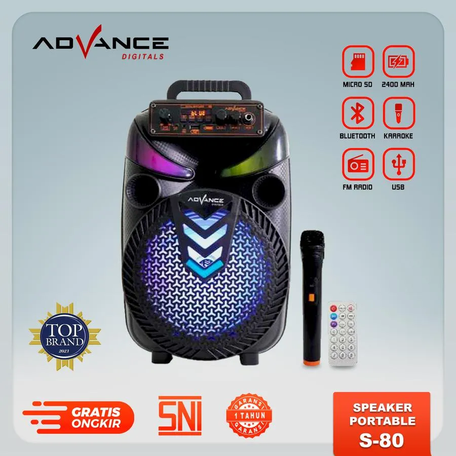 Advance S-80 Speaker Bluetooth Portable 8