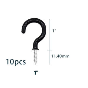 10pcs Wall Mounted Ceiling Hook Cup Hook Screw Hook Home Storage Screw-In Holder Mug Hanger 1/2inch