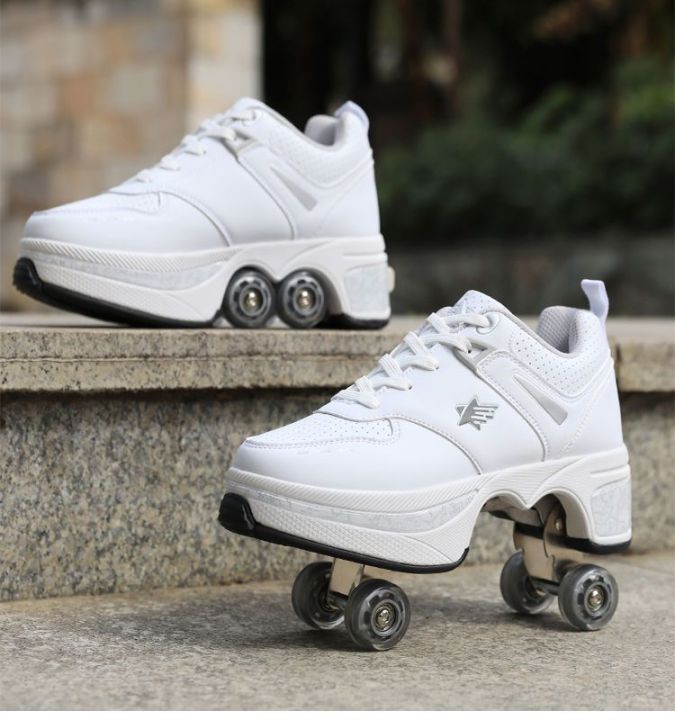 Sepatu Roda Roller Skate Fashion Shoes Dewasa Anak PU Leather