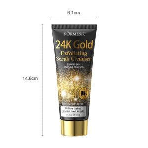 KORMESIC 24K Gold Exfoliating Scrub Cleanser Deep Clean Removing Dead Skin Nourishing Repair Facial Wash For Face Skin Care