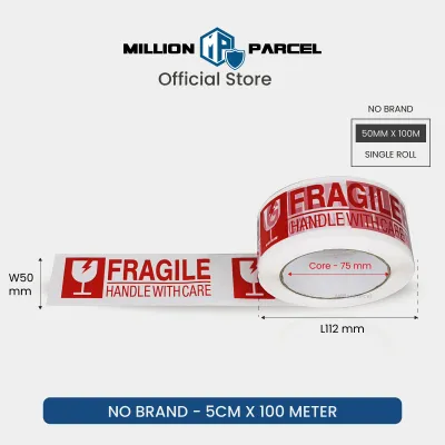 MillionParcel Fragile Tape | Adhesive Tape | OPP Tape | Clear Tape | Fragile Sticker | Packing Tape | Packaging Tape