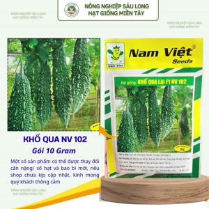 Hạt Giống Khổ Qua Lai F1 NV 102 Nam Việt – Trái Dài Xanh Đậm Gai Nở – Gói 10g