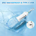 H2ofloss Water Flosser for Teeth Cordless, IPX7 Waterproof Oral Irrigator Dental with 5 Modes  6 Jets , USB Recharged and 300ML Water Dental Flosser for 30 Days Use at Home/ Travel. 