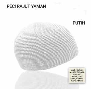 Peci Rajut Yaman Polos Untuk Haji Sehari Hari Rajut Manual HAND MADE Perlengkapan Sholat