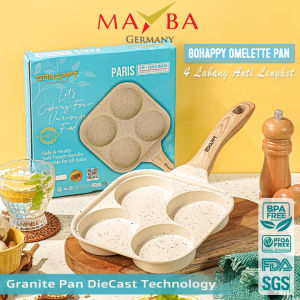 MAYBA Panci Omelette Pan 4 Lubang Martabak Mini Telur Serabi Egg Fry Pan Penggorengan Anti Lengket granit teflon tebal