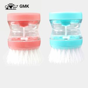 แปรงทำความสะอาด ล้างจานในห้องครัว แปรงขัดหม้อ หัวแปรงล้างจานทำความสะอาดพร้อมที่ใส่น้ำยาล้างจานในตัวG2050