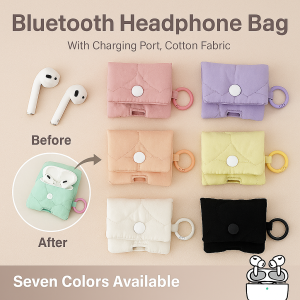 【Snap Closure Carabiner Hook】Bluetooth Earphone Case Universal Fit Cover Portable Travel Storage Anti-Loss Protective Pouch