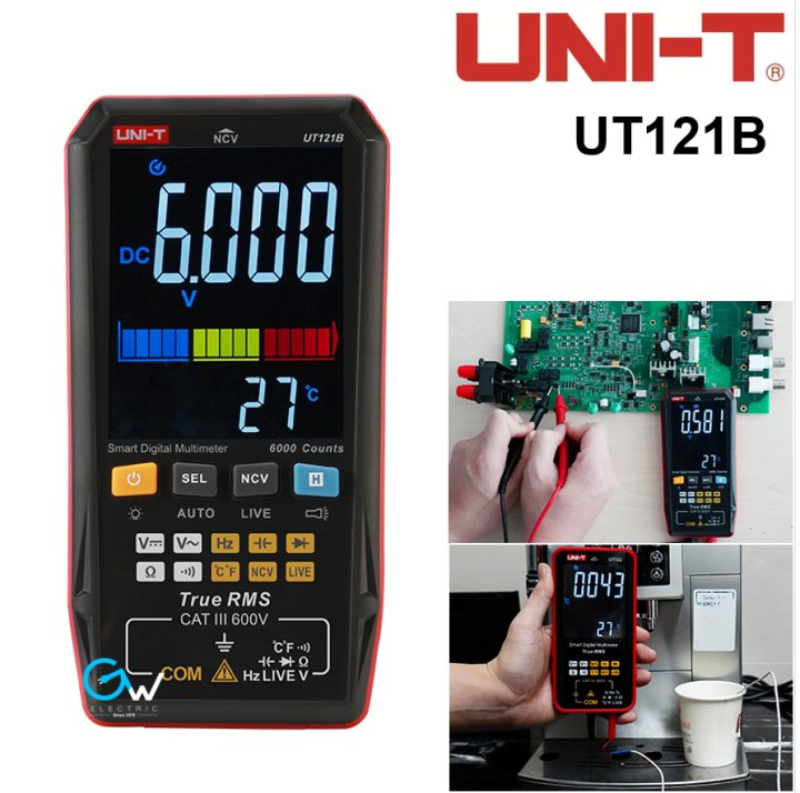 UNI-T UT121B True RMS Smart Digital Multimeter 600V AC DC Voltage Resistance Capacitance Tester