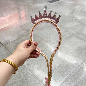 Ikat Kepala Bermain Peran Putri Aksesori Pakaian Anak Perempuan Kepang Wig