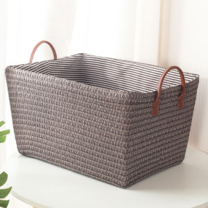 Dirty Clothes Laundry Basket Household Woven Toy Storage Box Straw Storage Box Large Thickened Woven Basket Snack Finishing Box Rattan Baskets