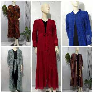 PROMO TERBESAR SAAT INI RANDOM GAMIS LONG OUTER SIFON MOTIF  / CARDIGAN SIFONHARGA TERMURAH