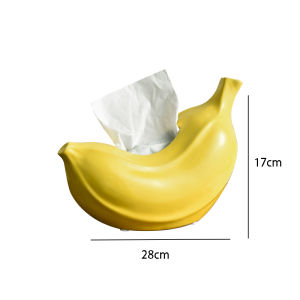 Creative Banana Tissue Box Storage Household Living Room Coffee Table Dining Table Bedroom Ceramic Decoration Paper Box