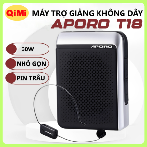 Máy Trợ Giảng Không Dây APORO T18 - Công Suất 30W Mic UHF Ổn Định Có Bluetooth Âm Thanh Sống Động