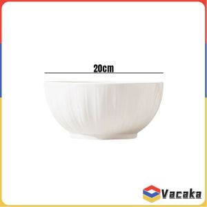 Vacaka Pumpkin Shaped White Ceramic Tableware Minimalist Style Household Rice Bowl Fruit Salad Plate 1Pc
