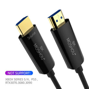 สายเคเบิลใยแก้วนำแสงที่รองรับ HDMI 2.1 48Gbps ความเร็วสูงพิเศษ8K 4K 120 60Hz UHD HDR MOSHOU ARC CEC