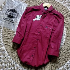 GASSIX COMPANY - kemeja polos premium cowok cewek TERBARU bahan sigaret kerah v neck lengan panjang