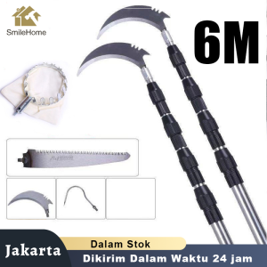 6 Meter Alat Pemetik Buah Tongkat Tinggi Stik Serbaguna Bisa Untuk Petik Buah Panjang Teleskopik Metal Fruit Picker Bisa Gergaji Potong Ranting