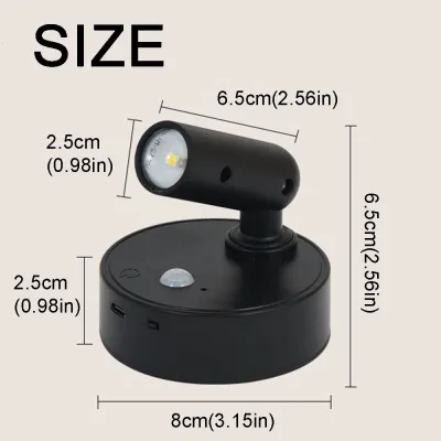 【Vận chuyển nhanh】Có thể điều chỉnh độ sáng Đèn LED treo tường 05W Không dây Đèn chiếu sáng công tắc cảm ứng Đèn đọc sách USB có thể sạc lại Đèn tường từ tính Trang trí nghệ thuật