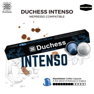 Duchess Coffee Nespresso Capsules Intenso Blend - 10 Aluminum Pods in 1 Box - Made in Thailand