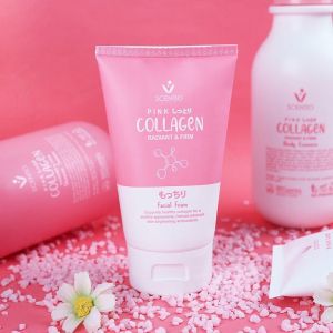 Sữa rửa mặt làm sạch dầu nhờn và săn chắc da Scentio Pink Collagen Radiant & Firm Oil Control Facial Foam Scrub 100ml