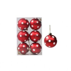 YESPERY 6Pcs/box Colorful Christmas Ball Ornaments Xmas Tree Hanging Pendant Christmas Decorations for Home 2023 New Year Gift 6cm