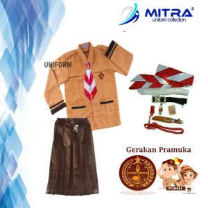 Seragam Pramuka Siaga SD Setelan Anak Perempuan Panjang Kelas 1-6 SD Free Perlengkapan Pramuka Putri