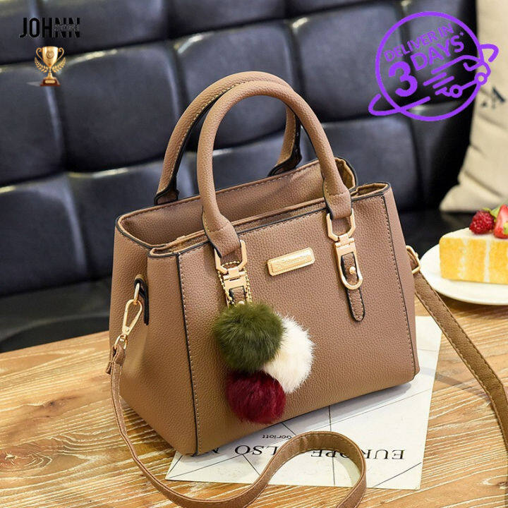 Fashion Women Sling Bag Simple Handbag PU Leather Larger Capacity