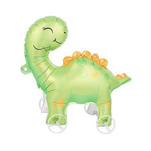 VIVAZ Movable Design 4D Dinosaur Balloons With Wheels Drawing Foil Standing Foil Balloons Kids Toys Animal Balloon Animals Walking Balloon Kids Birthday Party