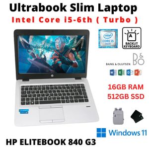 WINDOW 11 PRO GAMING HP ELITEBOOK 840 G3 BACKLIGHT KEYBOARD CORE I5-6TH 16GB 512GB SSD 14INCH SLIM LAPTOP