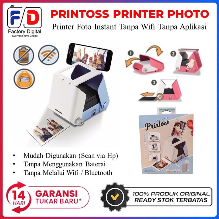 Printoss Printer Photo Portable Japan Printer Foto Instant Tanpa Wifi