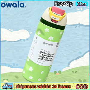 ready stock Original Owala FreeSip 24oz / 32oz Darling Daisy Stainless Steel Water Bottle Insulated Leak Proof BPA-Free