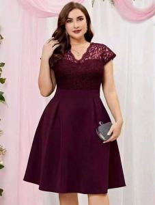 D#8869 Womens Plus size Formal Lace Long Dress Gown with Premium Chiffon Soft Spandex high quality