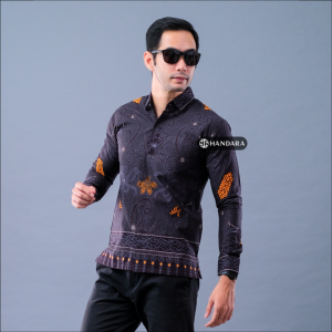 Batik Handara - Rangkong Bornean Hitam Kemeja Pria Furing Erro