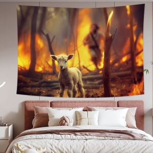 พรมแขวนผ้ารูปแบบการตกแต่งห้องนอนหอพักแขวนผนังผ้าพื้นหลังตะวันตก