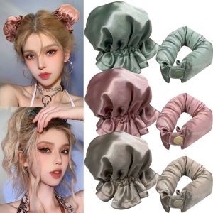JAYQQ 2Pcs/Set Hair Styling Tools Heatless Curling Rod Set Hair Caps DIY No Heat Hair Curler Silk Curls High Quality Pillow Soft Rollers Hair Curlers Styling Tools Sleeping Use